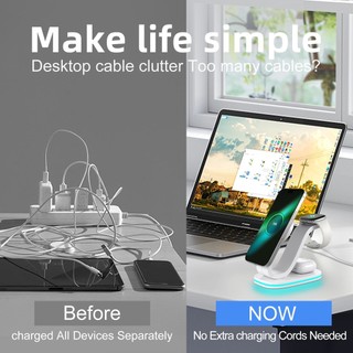 SHEREN Bộ sạc từ tính thanh lịch ba trong một QI2 Thích hợp cho tai nghe giữ điện thoại Apple