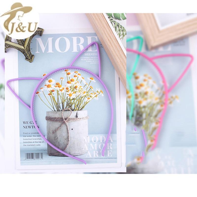 JU Trẻ Em Mèo Bộ 12 Băng Đô Quấn Tóc Nhựa Màu Trơn Chống Trơn Trượt Cho Đảng Trường Trang Phục VN