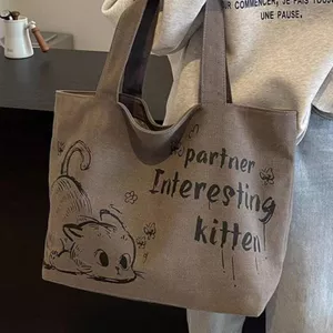 Canvas Hoạt Hình Hoa Công Suất Lớn Tote Du Lịch Phù Hợp Với Người Đi Lại Lớn Mẹ Bé 26.4.27