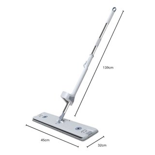 Cây lau nhà tự quấn 360 Spin 45Cm Máy lau sàn sợi nhỏ Con lăn lưỡi đôi có thể đứng được