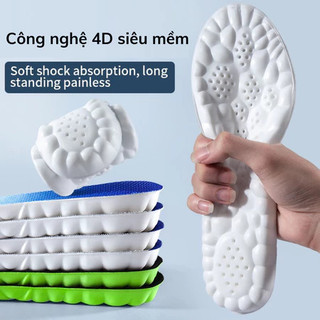 Lót giày thể thao 4D, Miếng lót giày cao su non, Miếng đế lót giày cao cấp êm đàn hồi thoáng khí chống sốc
