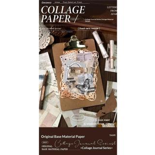 JIANWU Collage Tạp Chí Series Họa Tiết Vintage Phong Cảnh Cắt Dán Thêu Sò Chất Liệu Giấy Sáng Tạo DIY Rác Tạp Chí Văn Phòng Phẩm