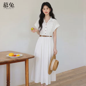 Mút áo sơ mi tay ngắn màu xanh dương phong cách Hàn Quốc, phù hợp mặc mùa hè