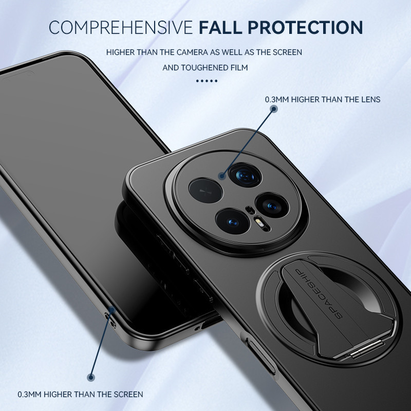 Dành Cho Honor Magic 6 Pro 7 Pro Honor Magic 8 Pro Ốp Lưng Da Sang Trọng Cảm Giác Mờ Vô Hình Giá Đỡ Từ PC Cứng Vỏ Điện Thoại Dành Cho Honor Magic8 8 Pro