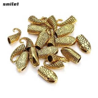 SMILE 10 Bộ Kẹp Đầu Rắn, Móc Rắn Hợp Kim Bạc Cổ Vàng, Chất Lượng Cao Cho 7 Mm Dây Da Đầu Mũ Kết Nối Trang Sức Làm