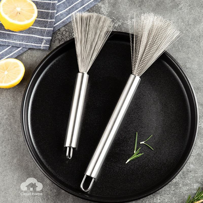 🌤️COD🌤️Xoong Cọ Nồi Chảo Inox 304 Đánh Bay Vết Bẩn, Bàn Chải Rửa Nồi Nhà bếp, Loại Bỏ Vết Bẩn, Bàn Chải Vệ Sinh Cán Dài