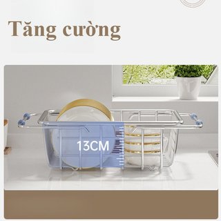 Có thể điều chỉnh Bồn rửa chén bằng thép không gỉ Giá phơi bát đĩa Thảm silicon Nhà bếp Quầy tiết kiệm không gian