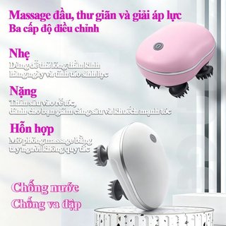 Máy Mát Xa Da Đầu Hồng Ngoại 4 Đầu Cầm Tay Tăng Trưởng Tóc IPX7 ABS Chống Thấm Nước Home Spa