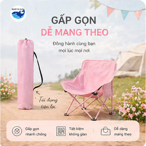 Ghế Camping Gấp Gọn Đa Năng Dùng Đi Biển Dã Ngoại