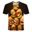 Áo cổ tròn ngắn tay mùa hè với họa tiết 3D khoai tây chiên và burger unisex