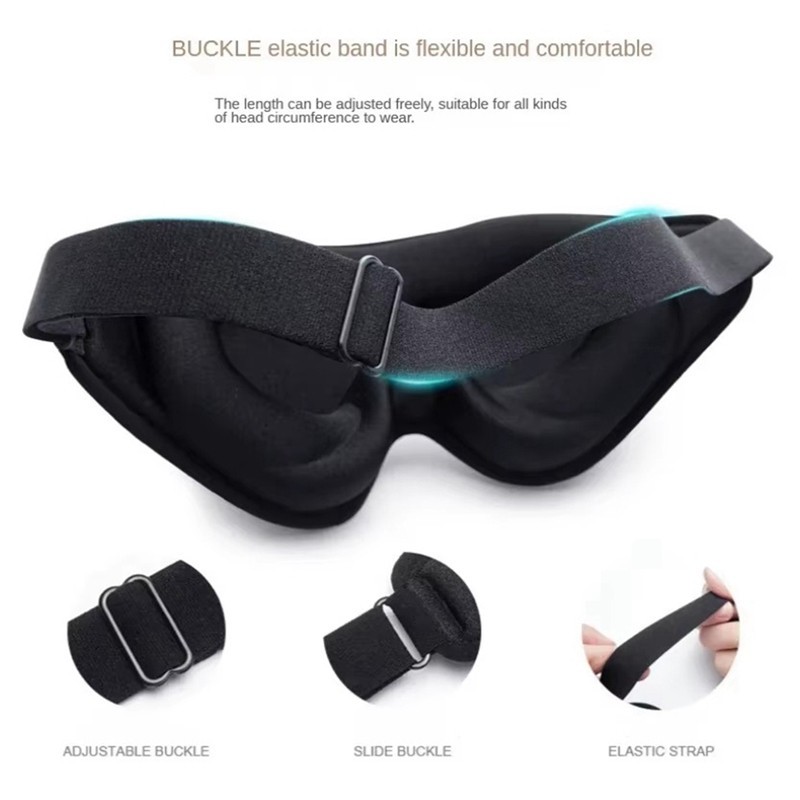 Mặt nạ ngủ 3D Memory Foam-Có thể điều chỉnh Eye Shade Blindfold, Light Pressure Sleep Aid