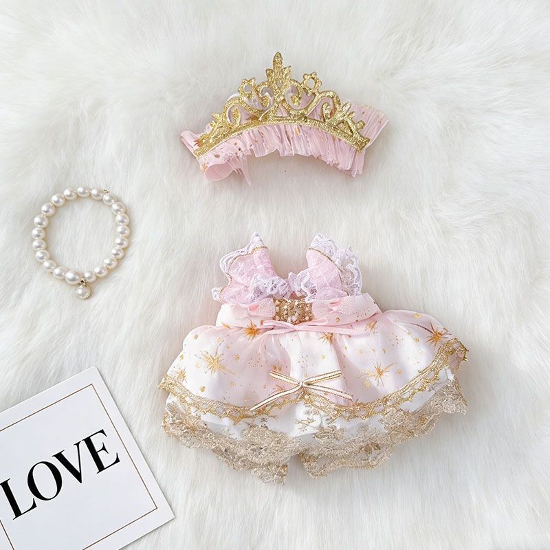 20cm Cotton Búp Bê Quần Áo Cho Bé Búp Bê Sang Trọng Búp Bê Quần Áo Công Chúa Dễ Thương Đầm Vương Miện Không Thuộc Tính Mặc Quần Áo 4.29