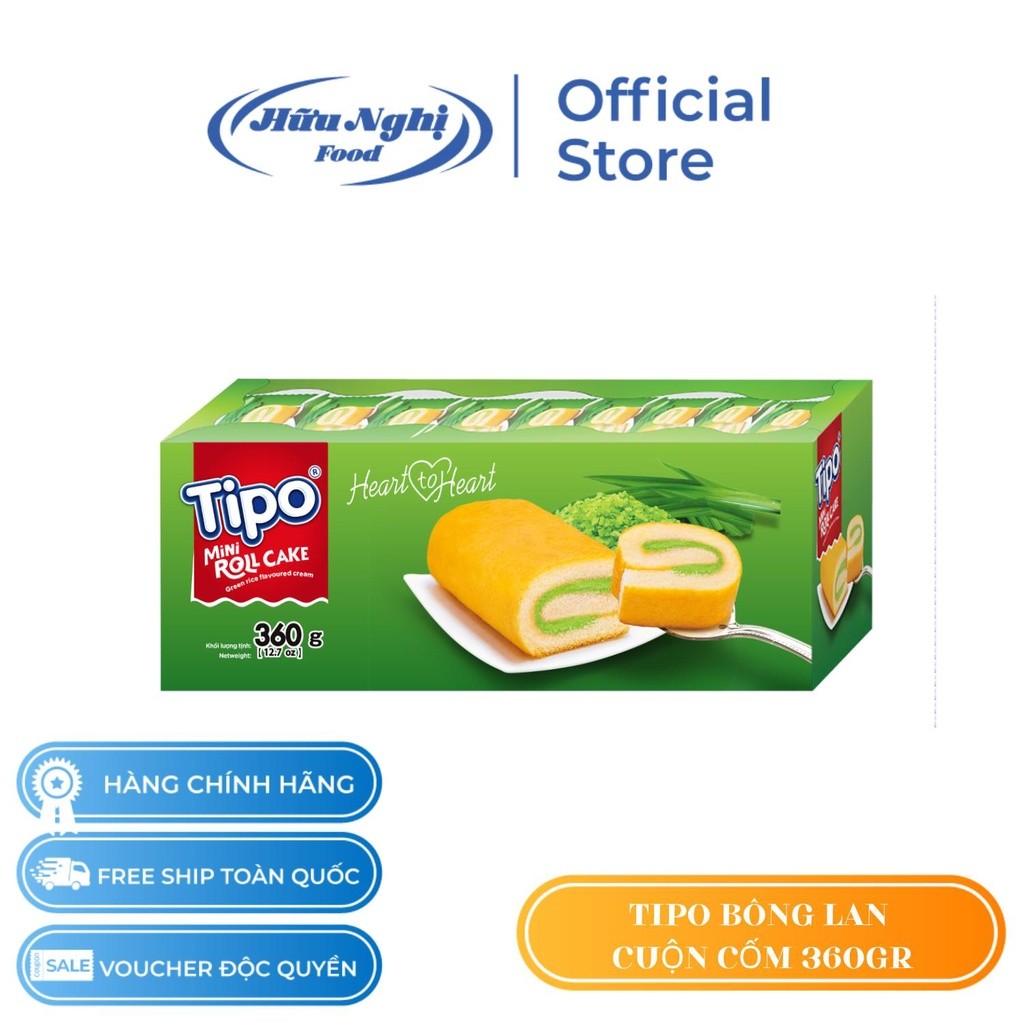 Bánh Bông Lan Cuộn Cốm Tipo 360g