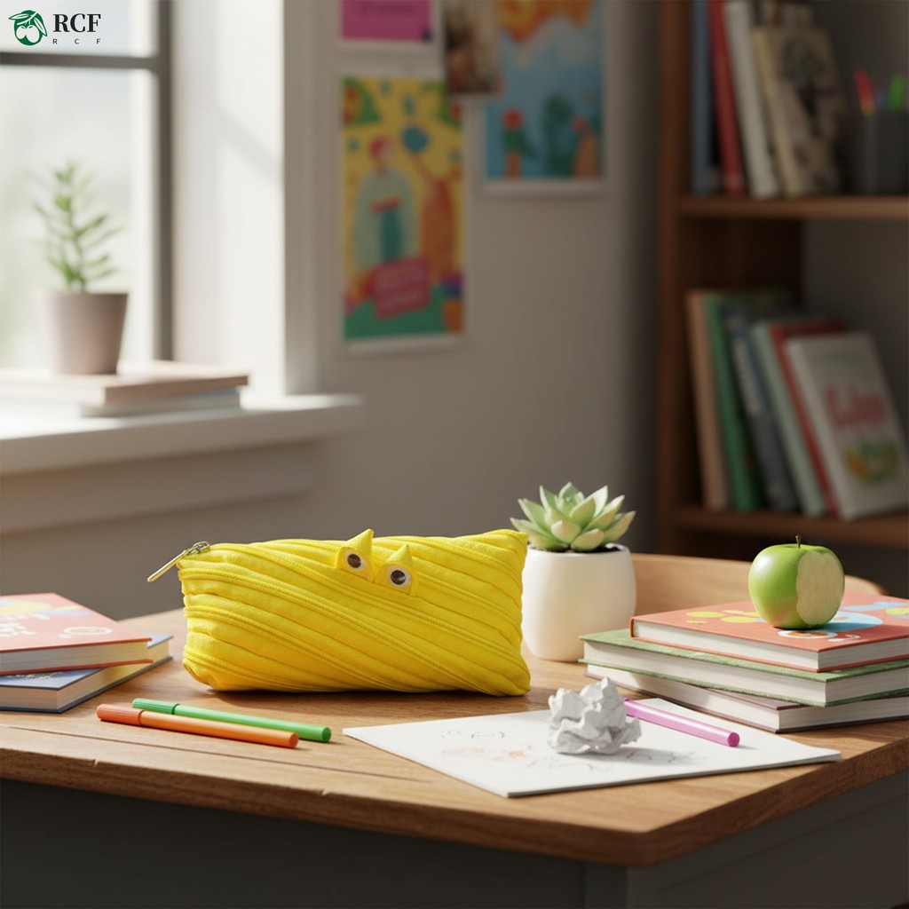 Hộp đựng bút chì Canvas Monster Design - Dung tích lớn Bền nhẹ cho học sinh