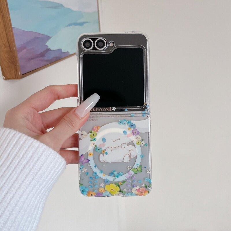 Thích hợp cho Samsung Galaxy ZFlip7 zflip6 Vỏ điện thoại từ tính hoạt hình dễ thương Vỏ cứng gấp cho Z Flip 7 6 5 5G Vỏ bảo vệ