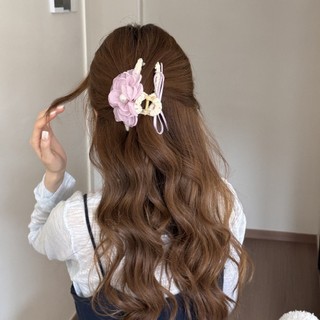 Kovoi / Phong Cách Mới Kem Phong Cách Pháp Ren Scrunchy Buộc Tóc Nữ Cotton Hoa Màu Be Phong Cách Siêu Cổ Tích Dây Buộc Đầu Dây