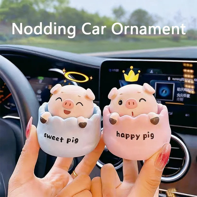 Nốt Lợn Hình Lắc Đầu Nhựa Hoạt Hình Bảng Điều Khiển Ô Tô Trang Trí Sáng Tạo Chữa Bệnh Trang Trí Nội Thất Cho Gia Đình Để Bàn Phòng