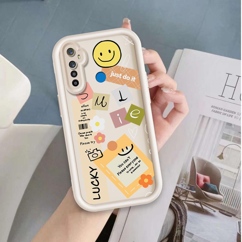 Ốp Lưng Cho Realme 5 5i 5S 6i Hoạt Hình Silicon Mềm Ốp lưng TPU Nhãn Nụ Cười Hoa Mắt Thiên Thần Ốp Lưng Chống Sốc