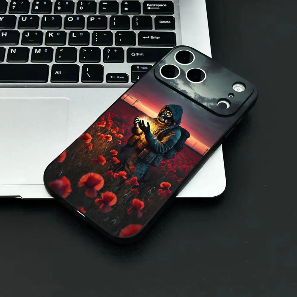 TP-1 Game S-Stalker Ốp Lưng Điện Thoại IPhone 17 16 15 14 13 12 11 Pro Max Plus Mini Đen Mờ Vỏ Mềm Funda