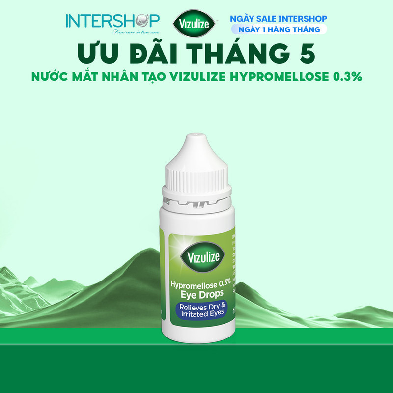 Nước mắt nhân tạo Vizulize Hypromellose làm dịu mắt tức thời, giảm cảm ...