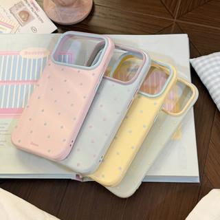 Ốp Điện Thoại Polkadots Cô Gái Hàn Quốc Cho iPhone 17ProMax 17Pro 17 16ProMax 16Pro 16 15ProMax 15Pro 15 14ProMax 14 13ProMax 13 Apple iPhone Case Chống Rơi Macaron Mềm TPU Hồng Xanh