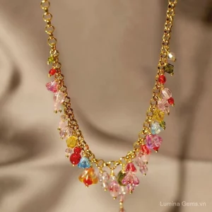 Hươu Trắng Cùng Phong Cách Dopamine Giọt Nước Bohemian choker Vòng Cổ Vòng Tay Nữ Thời Trang Sang Trọng Trang Sức Tinh Tế