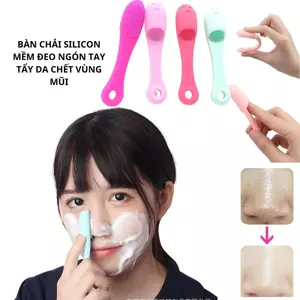 1 Bàn Chải Silicon Mềm đeo Ngón Tay Làm Sạch Tẩy Da Chết Vùng Mũi