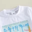 Trang phục mùa hè cho bé trai mới biết đi Áo thun ngắn tay in hình bóng chày + Quần Short lưng co giãn Bộ 2 chiếc