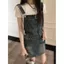 Phiên bản Hàn Quốc Váy dây đeo Denim màu xanh cổ điển dành cho nữ mùa hè eo hẹp thon gọn hơn Váy thuần khiết mong muốn bán chạy Váy ngắn phù hợp