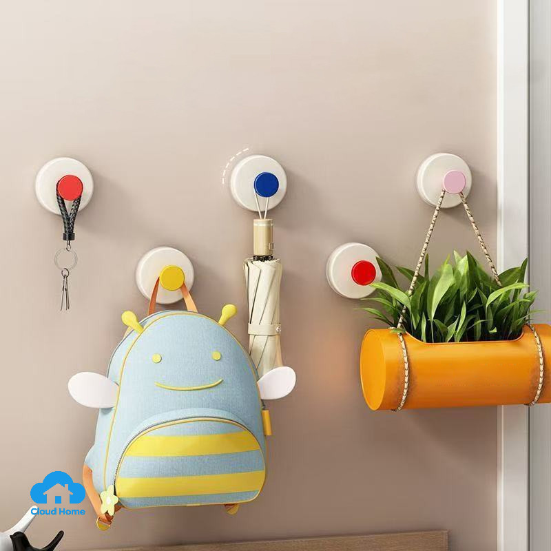 🌤️COD🌤️Móc treo đồ hút chân không, Móc Hút Tròn Treo Đồ Dán Tường Nhà Tắm Nhà Bếp Không Cần Khoan Đục Decor Xinh Xắn