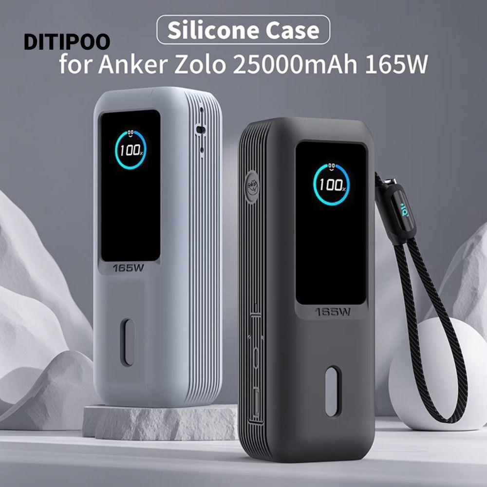 Vỏ bảo vệ bộ sạc DITIPOO, chống trầy xước có dây đeo bằng silicon, Bộ sạc điện thoại chống sốc linh hoạt di động cho du lịch Anker Zolo 165W