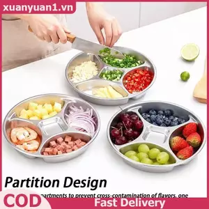 XUAN Khay chia inox Nấu ăn nhà bếp Đĩa chuẩn bị thực phẩm Đĩa gia vị VN