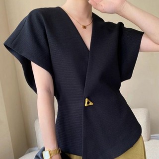 Áo Vest không tay thời trang thon gọn eo với một nút cài phong cách thanh lịch kiểu Pháp cho Nữ
