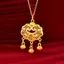 Vòng Cổ Khóa Hòa Bình Nữ - Dây Đen Dệt Tay - Hợp Kim Mạ Vàng Fu-Character - Vintage Phong Cách Phương Đông Mặc Hàng Ngày
