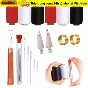 SUNKISSD 31 / 34 / 37PCS Bộ kim may vá đa năng kèm dụng cụ may cầm tay DIY cho trang phục