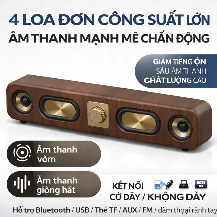 Loa Bluetooth Loa Máy Tính Loa Để Bàn Loa Nghe Nhạc Công Suất Lớn Âm Thanh Vòm 4 Loa Âm Trầm Mạnh Kết Nối Bluetooth USB