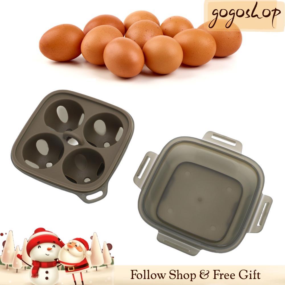 Gogoshopp Gogoshopp Asixxsix Hộp Đựng Trứng Cắm Trại Đa Năng PP Silicone 4 Lưới Hộp Đựng Di Động Chống Sốc Hộp Đựng Cho Dã Ngoại Du Lịch Ngoài Trời Du Lịch Nhà Bếp Tủ Lạnh