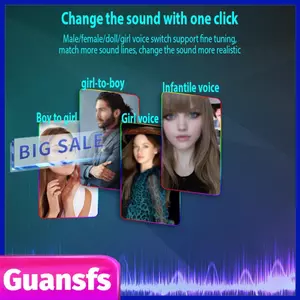 Guansfs Bộ Thay Đổi Giọng Nói Mic Tích Hợp Thiết Bị Di Động Với 11 Hiệu Ứng Âm Thanh Màn Hình Màu Hiển Thị Phát Sóng Trực Tiếp Mini Micro Kẹp Cầm Tay Máy Cho Điện Thoại Máy Tính Xách Tay Trò Chơi Máy Tính