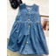 Bé Gái Denim Áo Váy Xuân Thu 2025 Phong Cách Mới Trẻ Em Phong Cách Hàn Quốc Thời Trang Cho Bé Mùa Xuân Không Tay Đầm