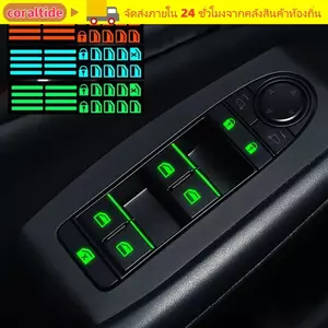 CORALTIDE Nhãn dán nút phát sáng ô tô, Phụ kiện ô tô Nhãn dán ô tô Nhãn dán nội thất ô tô, Công tắc nâng đèn huỳnh quang ban đêm Rocker Switch Nhãn