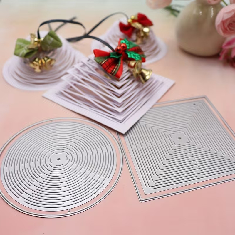 Vòng Xoắn Ốc Ba Chiều Dập Nổi Kim Loại Thép Carbon Khuôn Cắt Handmade DIY Album Ảnh Thiệp Chúc Mừng Cắt Chết Trẻ Em Giấy Sáng Tạo Thủ Công Sổ Lưu Niệm Dập Nổi Bản Mẫu Khắc