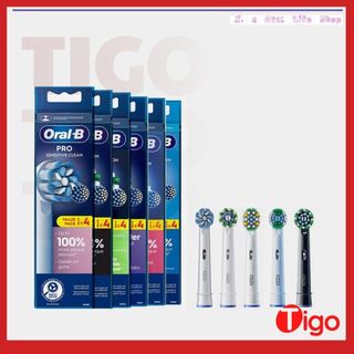 Bộ 4 đầu bàn chải đánh răng điện Oral B PRO sạch răng, làm trắng, mềm