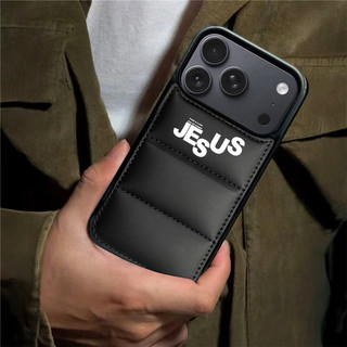 Áo khoác Cotton lấp đầy jesus Cặp đôi kinh doanh Vỏ điện thoại cho iPhone 17 16 15 14 13 12 11 Pro Max