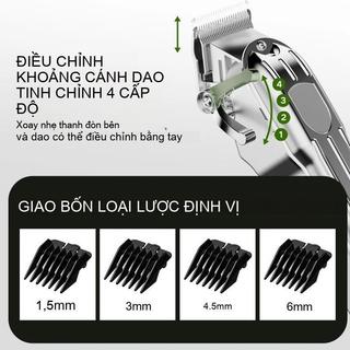COD Tông Đơ Cắt Tóc Kim Loại Cao Cấp, Máy Cắt Tóc Sạc Pin Mạnh Cho Salon Gia Đình