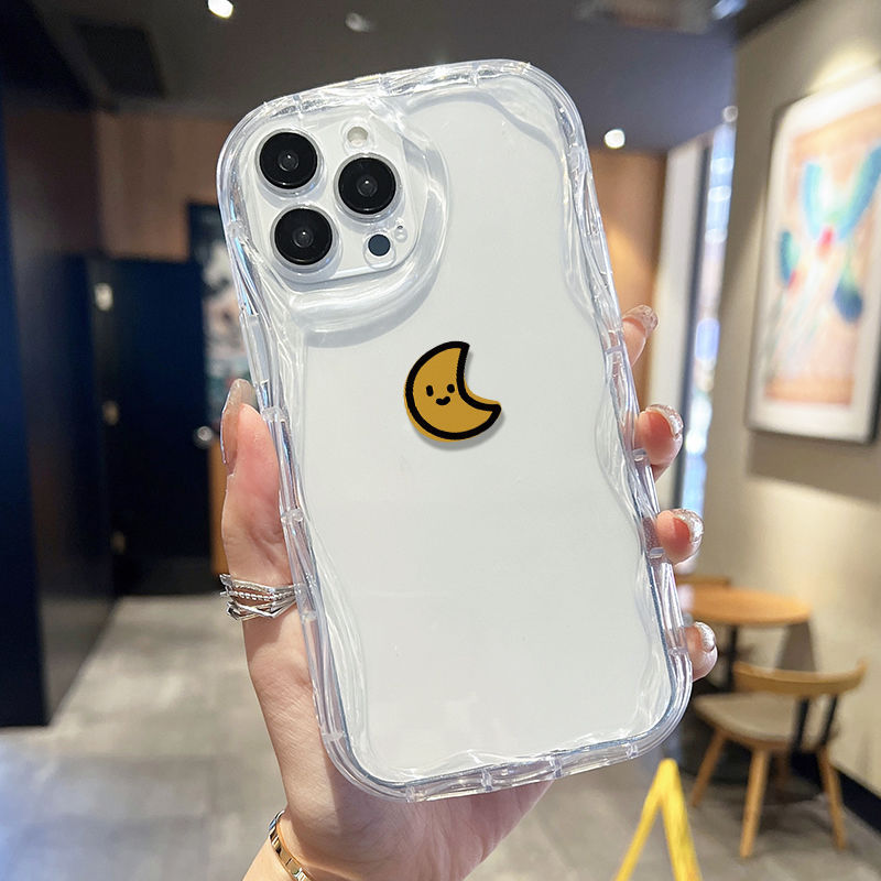 Ốp Lưng Samsung Galaxy A07 A06 A05 A04 A17 A16 A15 A14 A13 A25 A23 A22 A35 A33 A32 A31 A56 A55 A52 A51 A50 Kem Vồng Cong Edge Motif Smile Moon NYK003
