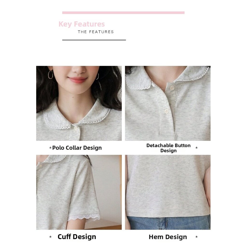 Mutu Áo Thun Ren Nữ Phong Cách Hàn Quốc Sweet Lace Cho Mùa Hè