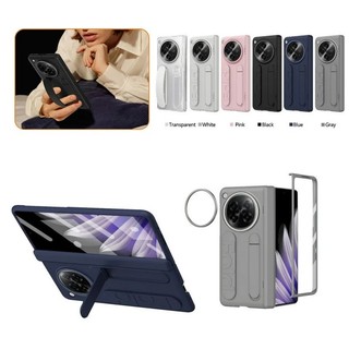 Dây đeo cổ tay silicon PC cứng Bảo vệ bản lề Vỏ điện thoại Funda cho OPPO Find N6 N5 N3 Vỏ chân đế tích hợp có màn hình phía trước Vỏ bảo vệ kính