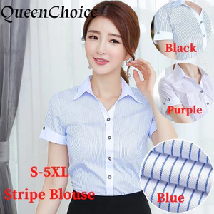 Áo sơ mi tay ngắn sọc nữ dành cho công sở - Đồng phục chất lượng cao