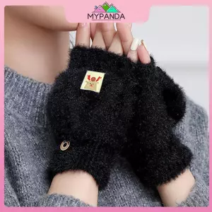 MYPANDA Găng Tay Nhung Mềm Mại Cho Mùa Thu Đông, Họa Tiết Hoạt Hình Dễ Thương, Phù Hợp Học Sinh