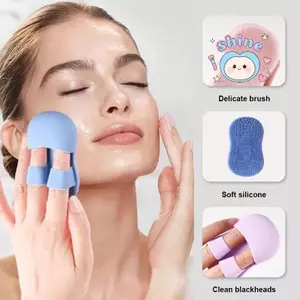 Bàn Chải Rửa Mặt Silicon Mini - Bàn Chải Xỏ Ngón Làm Sạch Da Loại Bỏ Mụn Đầu Đen